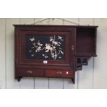 Aesthetic mahogany wall cabinet with Shimbayama panel door above two drawers,