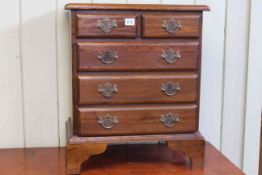 Small oak Georgian style chest of two short above three long drawers,