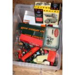 Box of Diecast model vehicles including Corgi, Vanguards.