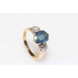 18 carat gold, sapphire and diamond ring having approximately 1.