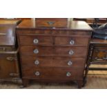 Victorian mahogany chest of two short above three long graduated drawers on bracket feet,