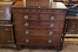 Victorian mahogany chest of two short above three long graduated drawers on bracket feet,