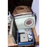 Pye and Bush radios, Sylvaphone gramophone with singles and records.