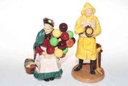 Two Royal Doulton figures, Lifeboat Man and Old Balloon Seller.