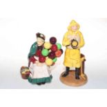 Two Royal Doulton figures, Lifeboat Man and Old Balloon Seller.