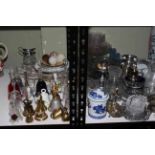 Collection of glass, ceramics and metalwares including Carnival glass.