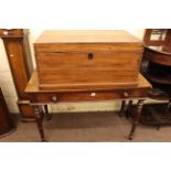 Early 19th Century mahogany single drawer writing/side table on turned legs,