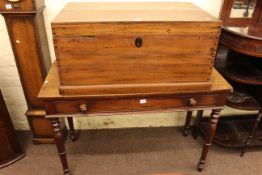 Early 19th Century mahogany single drawer writing/side table on turned legs,