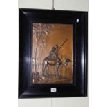 W.M.F. bronzed plaque of camel, 54cm by 43cm.