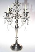 Lustre drop table lamp with four candle holders.