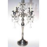 Lustre drop table lamp with four candle holders.