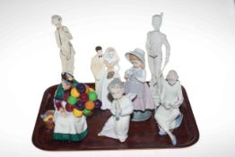 Royal Doulton Old Balloon Seller, Wedgwood Wedding Day, Lladro, Nao, Capo di Monte figures (7).