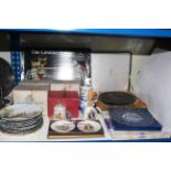 Collectors plates, Aynsley, Commemorative ware, silver plate serving tray, etc.