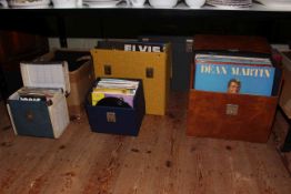 Collection of vinyls, singles, maps, books, postcards.