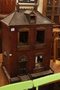 Late Victorian two storey dolls house with later furnishings.