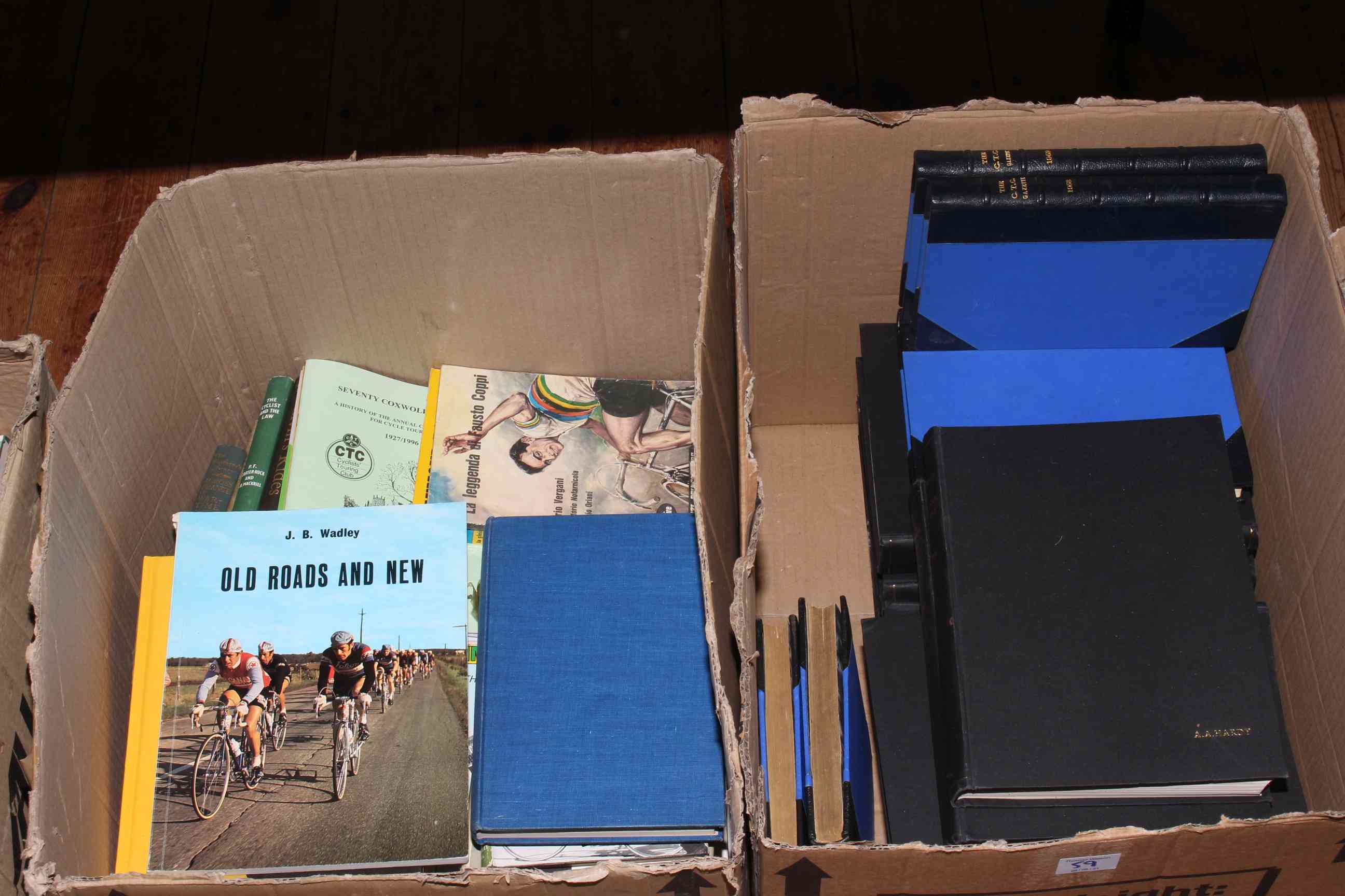 Four boxes of cycling interest books and ephemera. - Image 2 of 2