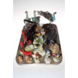 Collection of ornamental birds including Royal Adderley, Raybur, three metalwork bird sculptures,