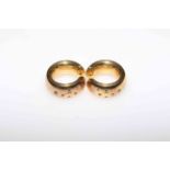 Pair 9 carat gold gem set earrings.