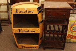 Barrel wine rack and hardwood wine rack (2).