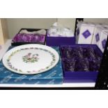 Collection of boxed Edinburgh crystal, Royal Worcester serving dish.