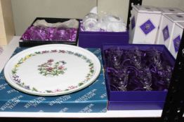 Collection of boxed Edinburgh crystal, Royal Worcester serving dish.