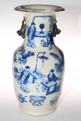 Chinese blue and white vase with figure decoration, 36cm.