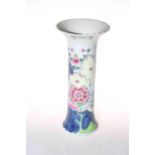 Chinese polychrome flower decorated vase, 25cm.