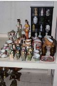 Collection of Oriental porcelain including cloisonne vases on stands, eggshell tea wares,