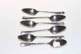 Set of six silver grapefruit spoons, Sheffield 1961.