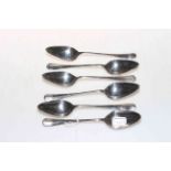 Set of six silver grapefruit spoons, Sheffield 1961.