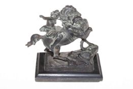 Small George the Dragon bronze, 17cm.