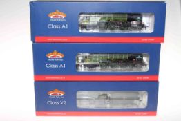 Collection of seven boxed Bachmann locomotives.