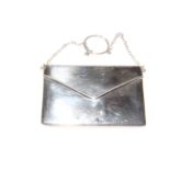 Chester hallmarked silver 'envelope' card case, Walker & Hall, Chester 1916, 9.5cm wide.