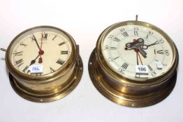 Two brass ships clocks.