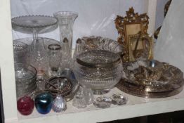 Collection of crystal glass, paperweights,