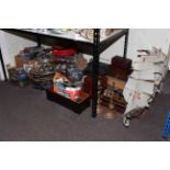 Collection of metalwares including cloisonne jars, inkwell, model yacht on stand, medical apparatus,