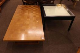 Cado Denmark parquetry top rectangular coffee table and modern display table (2).