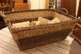 Rectangular wicker log basket.