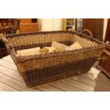 Rectangular wicker log basket.