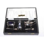 Cased silver cruet set, Sheffield 1973.