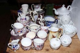 Collection of Victorian pottery including jugs, teaware, teapot, etc.