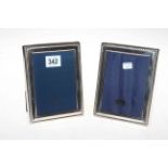 Pair silver easel photograph frames, 16cm by 11.5cm.