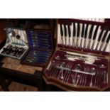 Three cased sets of cutlery including The King Charles by Viners of Sheffield,