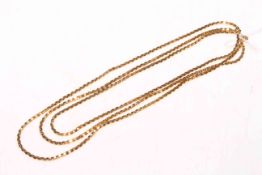 9 carat gold triple strand necklace.