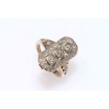 9k gold and diamond multi-stone set ring. size P.