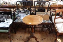 Pair mahogany Chippendale style carver chairs and mahogany tripod occasional table (3).