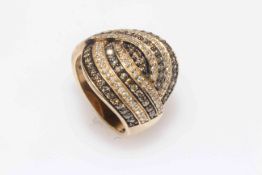 9 carat gold diamond multi-stone fancy set ring, size O/P.