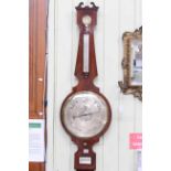 Antique mahogany banjo barometer signed Jn Vincent, Weymouth.