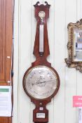 Antique mahogany banjo barometer signed Jn Vincent, Weymouth.