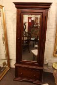 Barker & Stonehouse slim mahogany wardrobe having adjustable mirror door above a deep drawer,